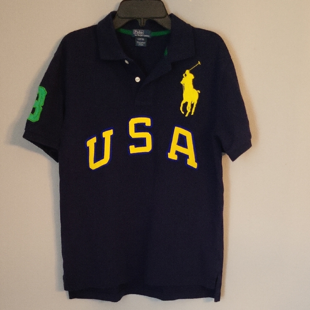 Polo by Ralph Lauren Navy Blue USA Polo Shirt